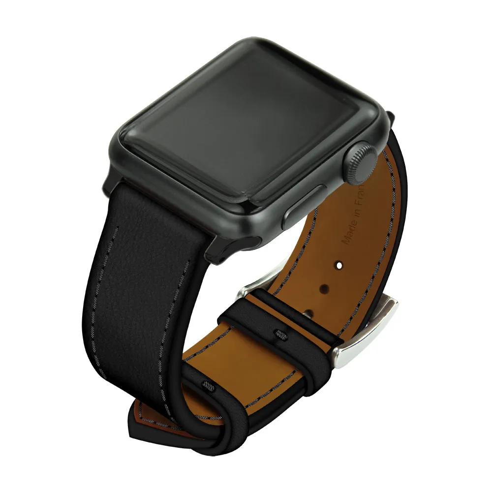 Noreve Saint Tropéz Strap for Apple Watch in Negre Poudro