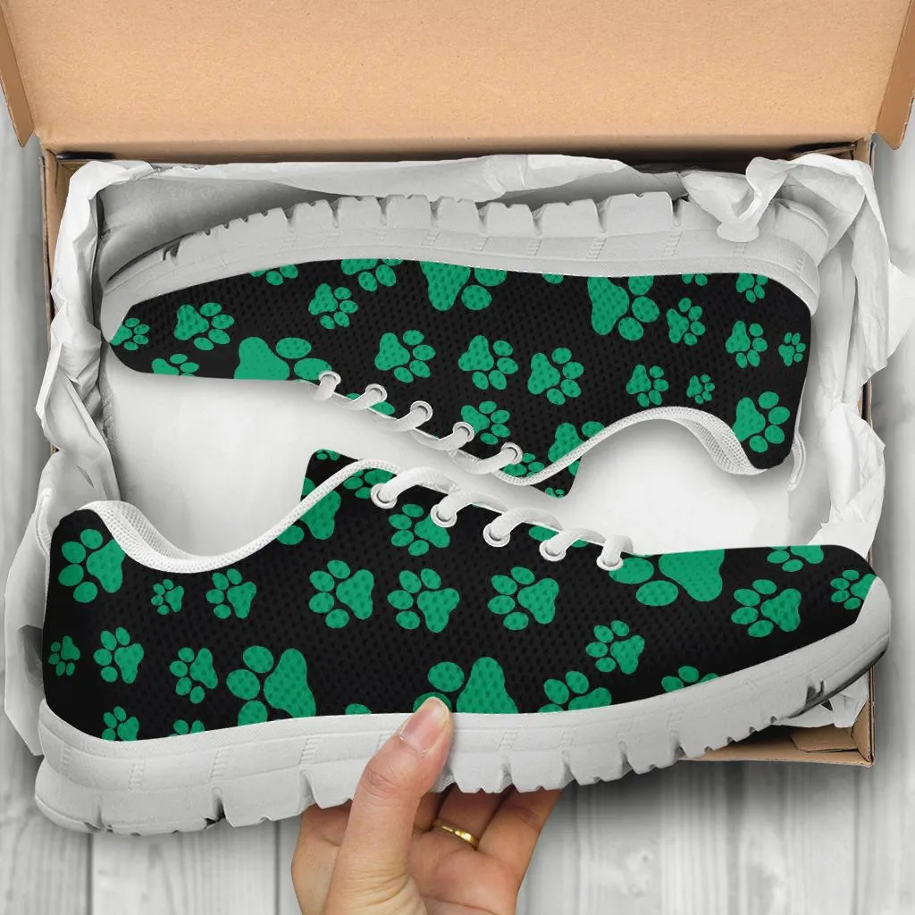 Pawprints Pattern Teal - Women's Sneakers