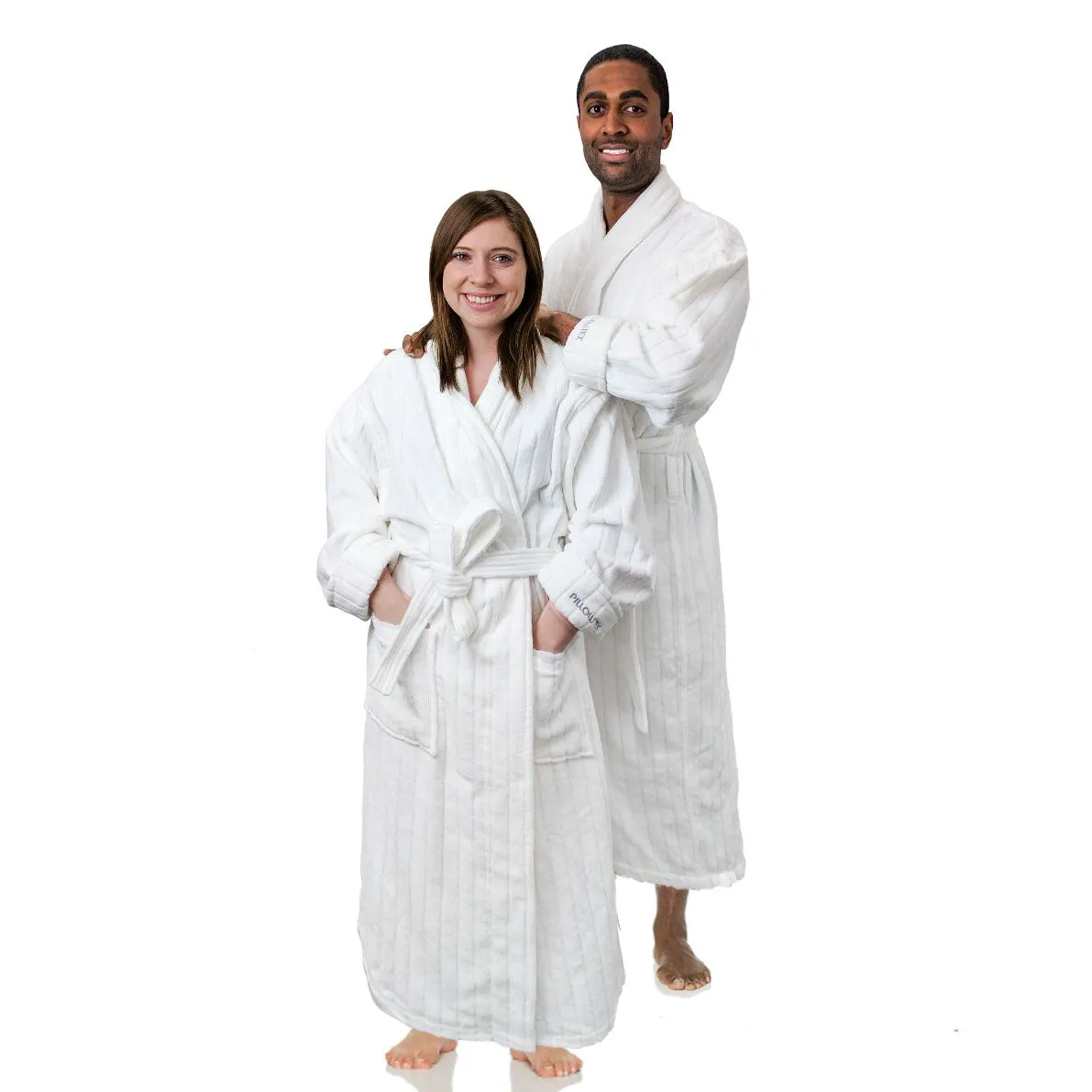 Pillowtex Hotel Robe | 100% Combed Cotton Velour Bathrobe