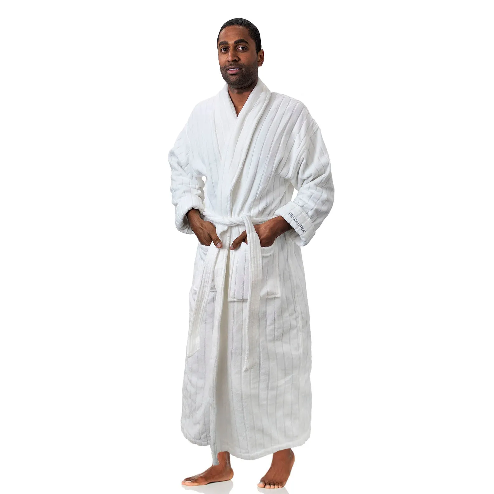 Pillowtex Hotel Robe | 100% Combed Cotton Velour Bathrobe