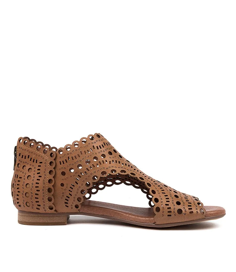 Powers Dark Tan Leather Sandals