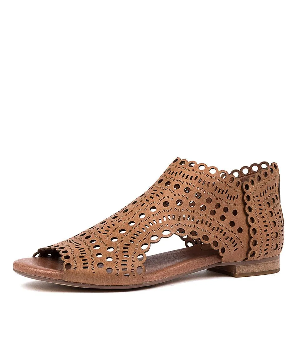 Powers Dark Tan Leather Sandals