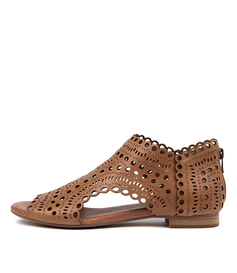 Powers Dark Tan Leather Sandals