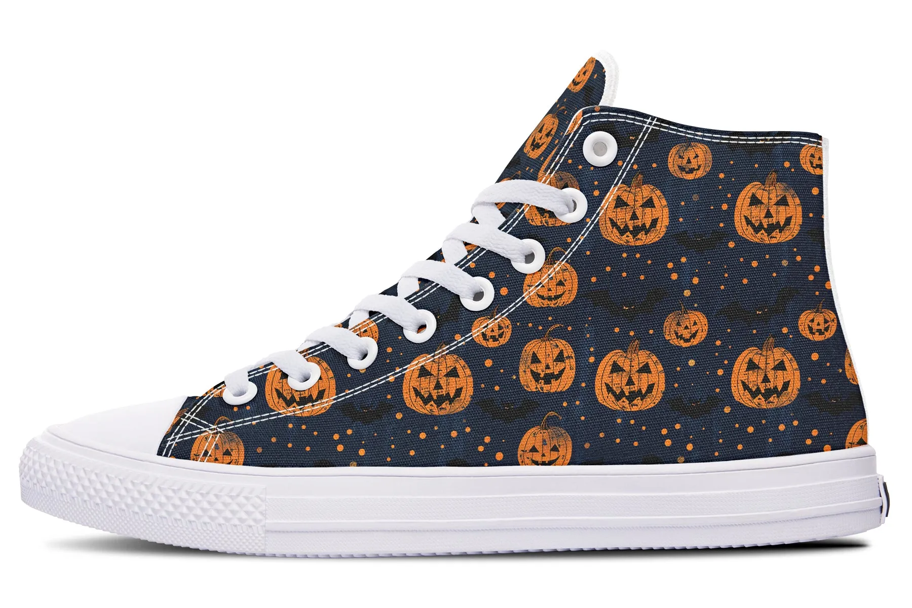 Pumpkin Party High Tops - Classic Premium Canvas Shoes with Comfortable and Durable Soles