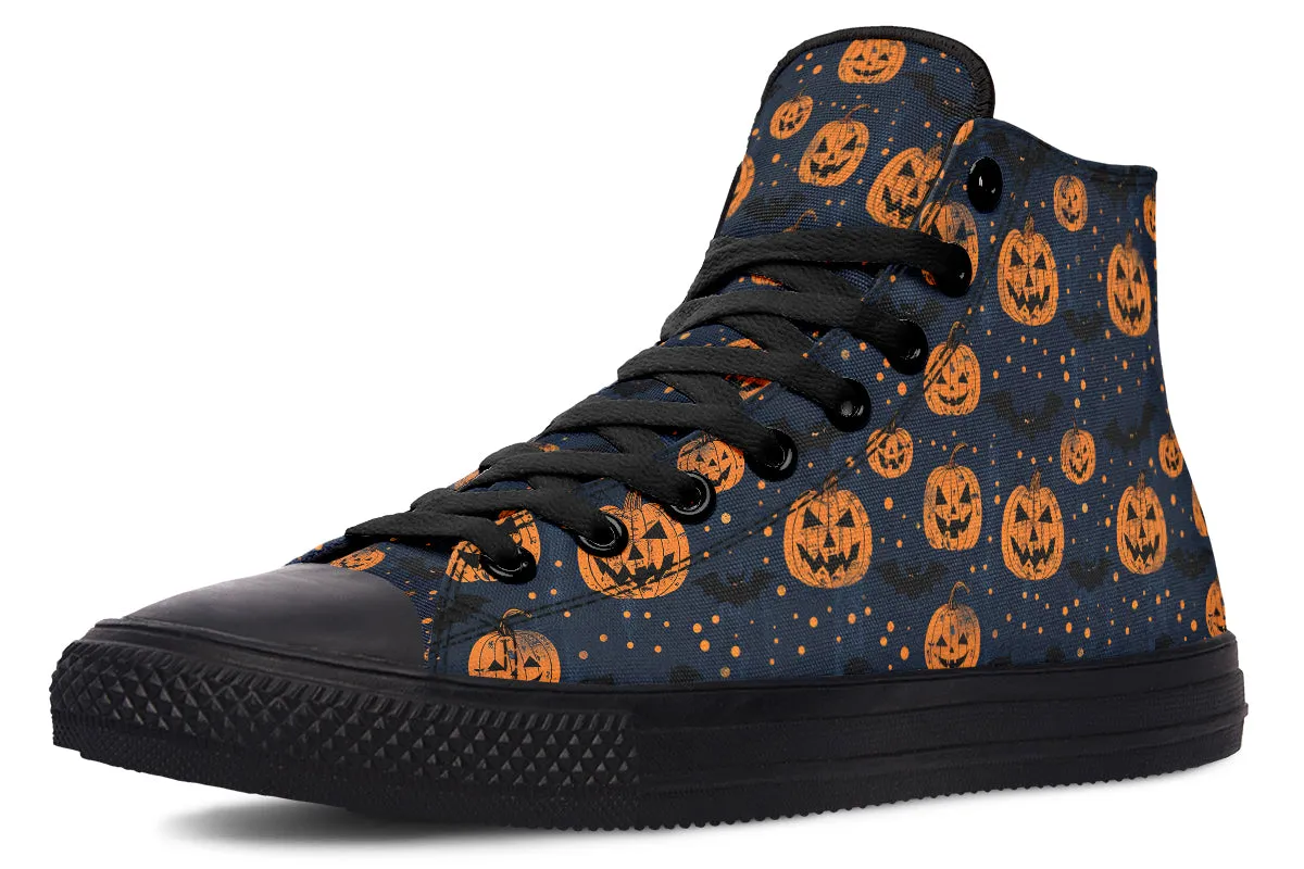 Pumpkin Party High Tops - Classic Premium Canvas Shoes with Comfortable and Durable Soles