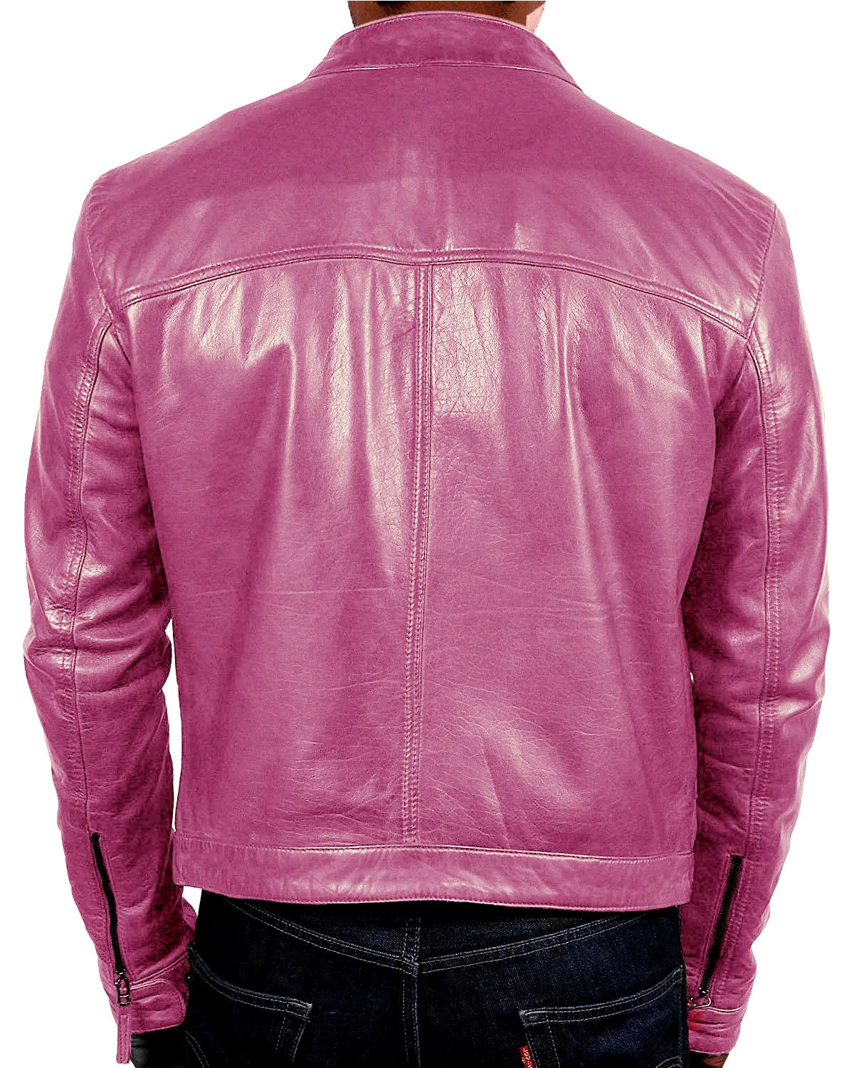 Red Biker Cafe Racer Premium Quality Leather Jacket