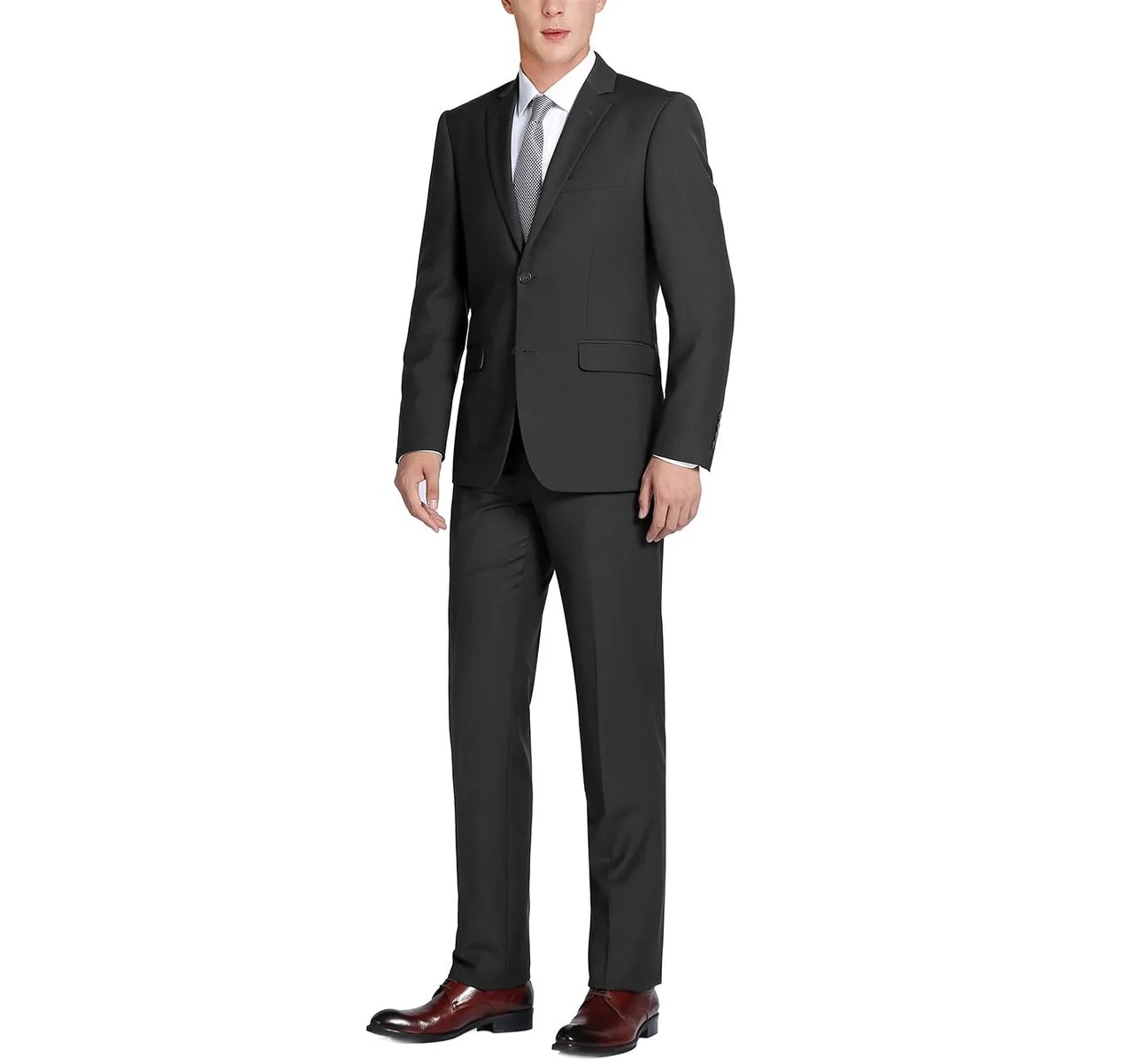 Renoir 201-1 Men's 2-Piece Single Breasted Notch Lapel Modern Fit Suit