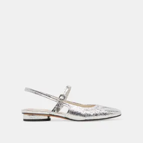 RIANNE FLATS SILVER DISTRESSED LEATHER