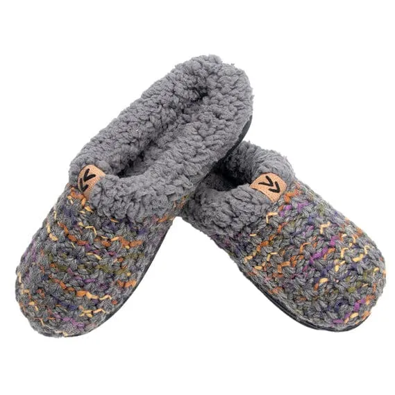 Roxoni Women's Slippers Tight Knit Clog With Fleece Trim