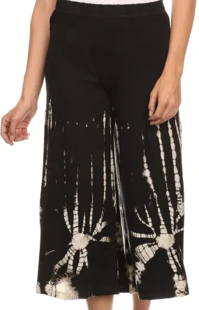 Sakkas Janelle Long Flare Bell Tie Dye Elastic Waist Wide Leg Palazzo Pant