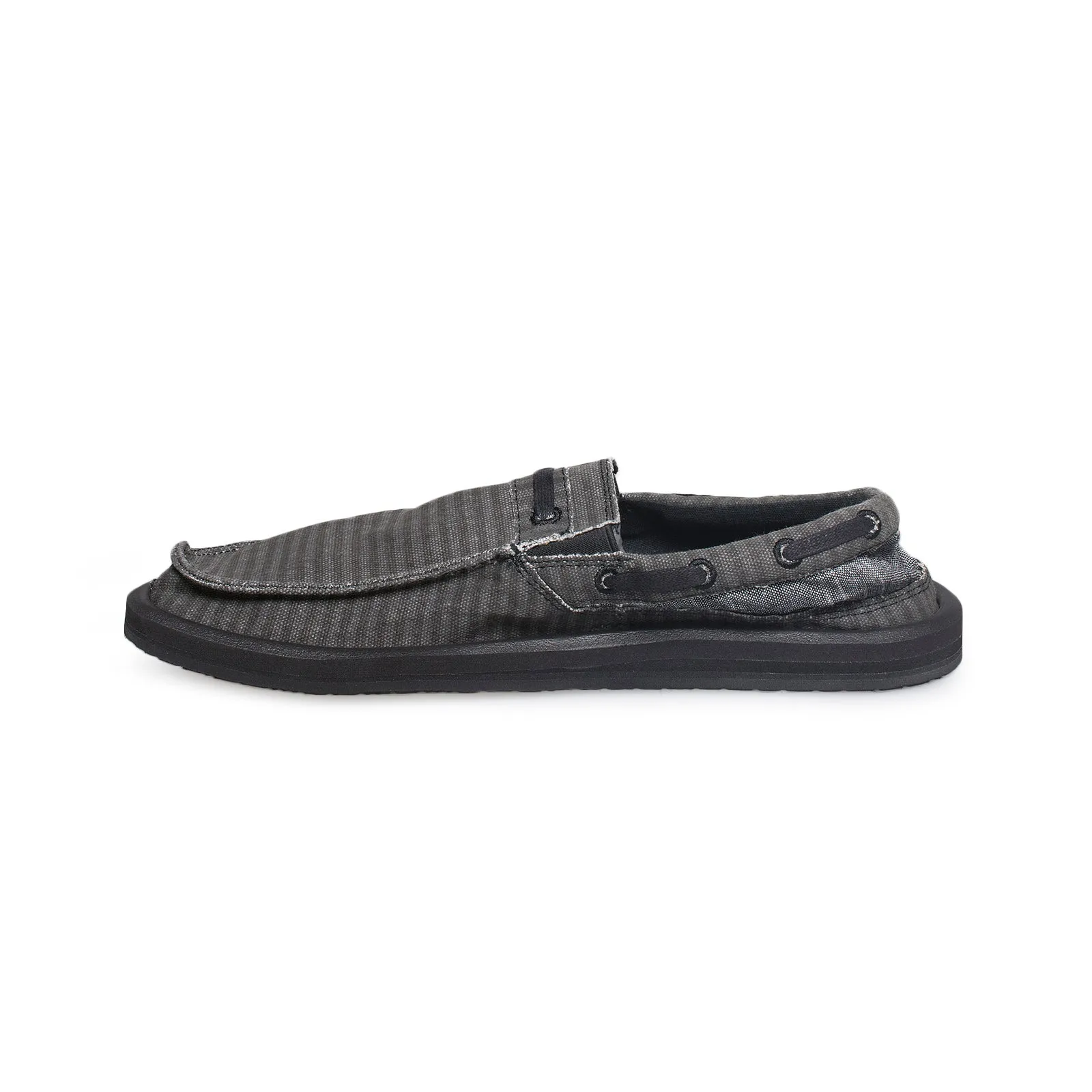 SANUK Skipjack Hookie Washed Black Stripe - Men's