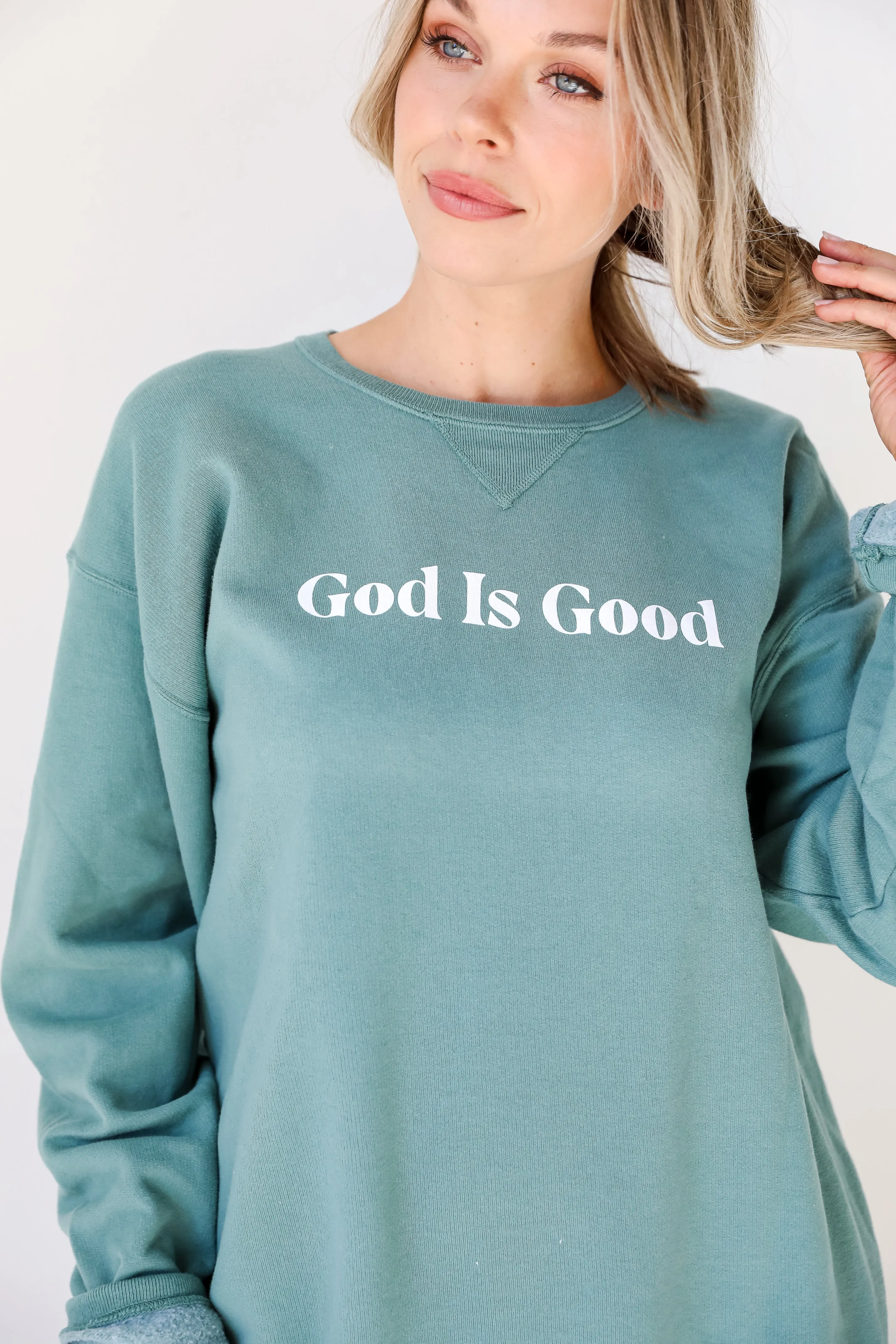 Seafoam God Is Good Sweatshirt