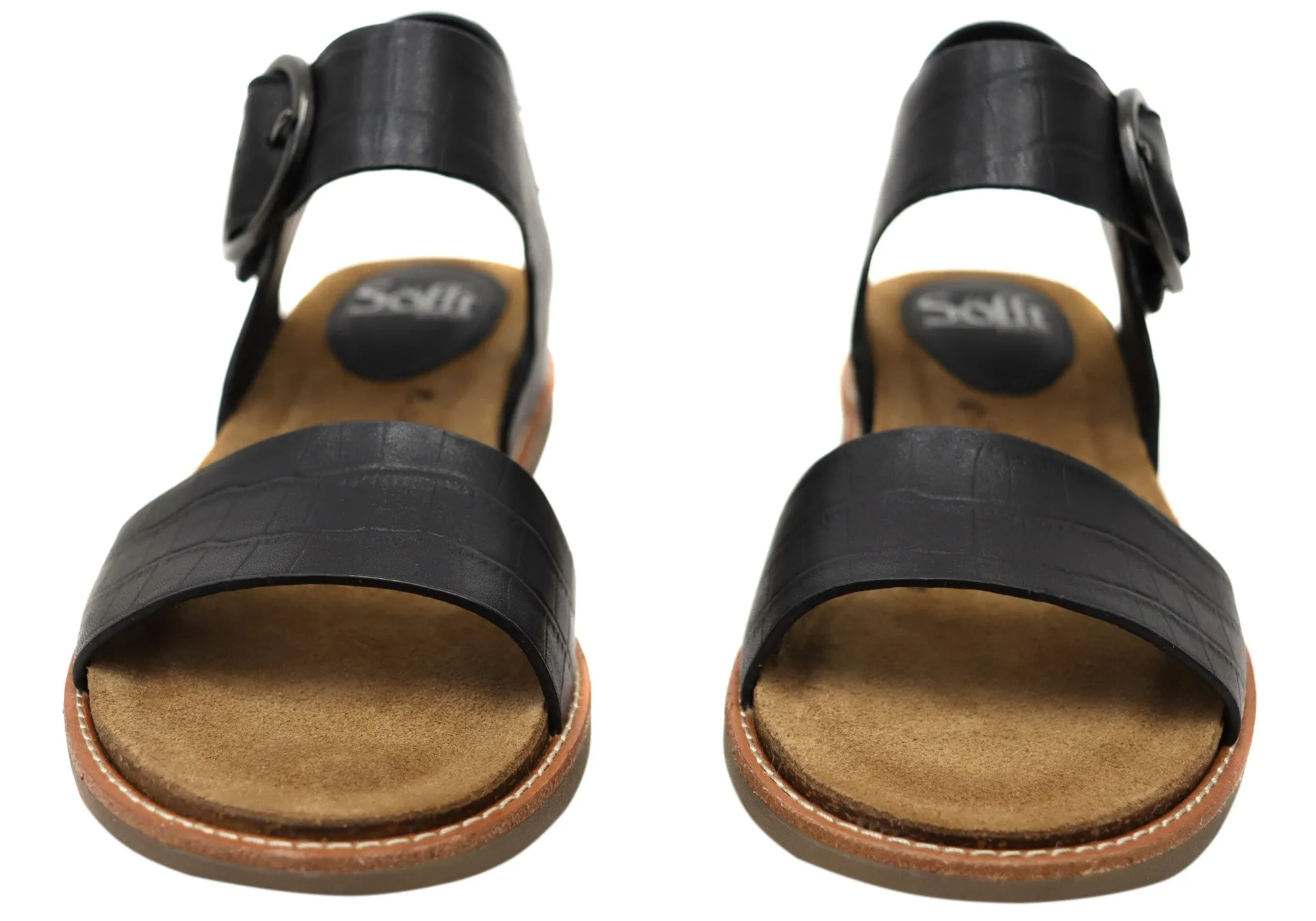 Sofft Bali Womens Leather Sandals With Cushioned Comfort Footbed