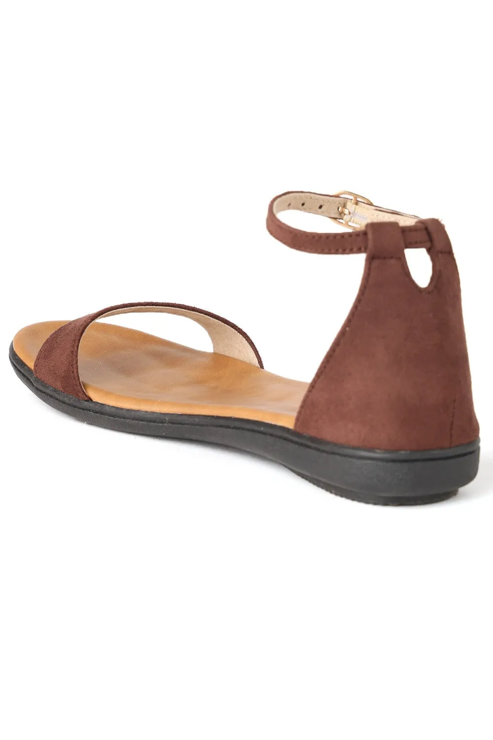 SOLES Brown Flat Sandals - Earthy Elegance