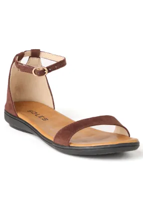 SOLES Brown Flat Sandals - Earthy Elegance