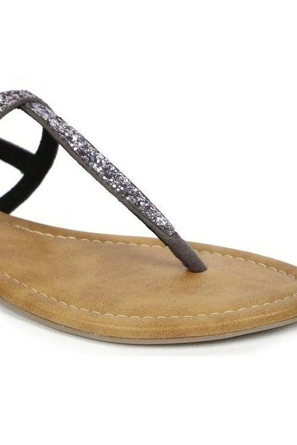 SOLES Shimmering Metallic Gunmetal Flats - Sparkle with Every Step