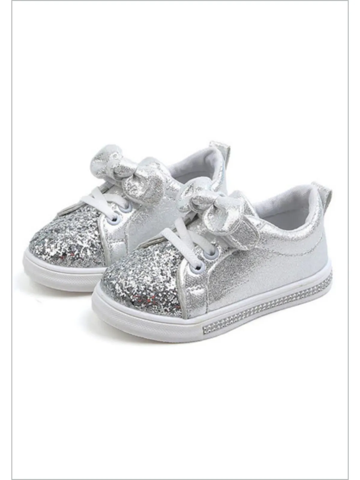 Step With Sparkles Glitter Bow Sneakers by Liv and Mia