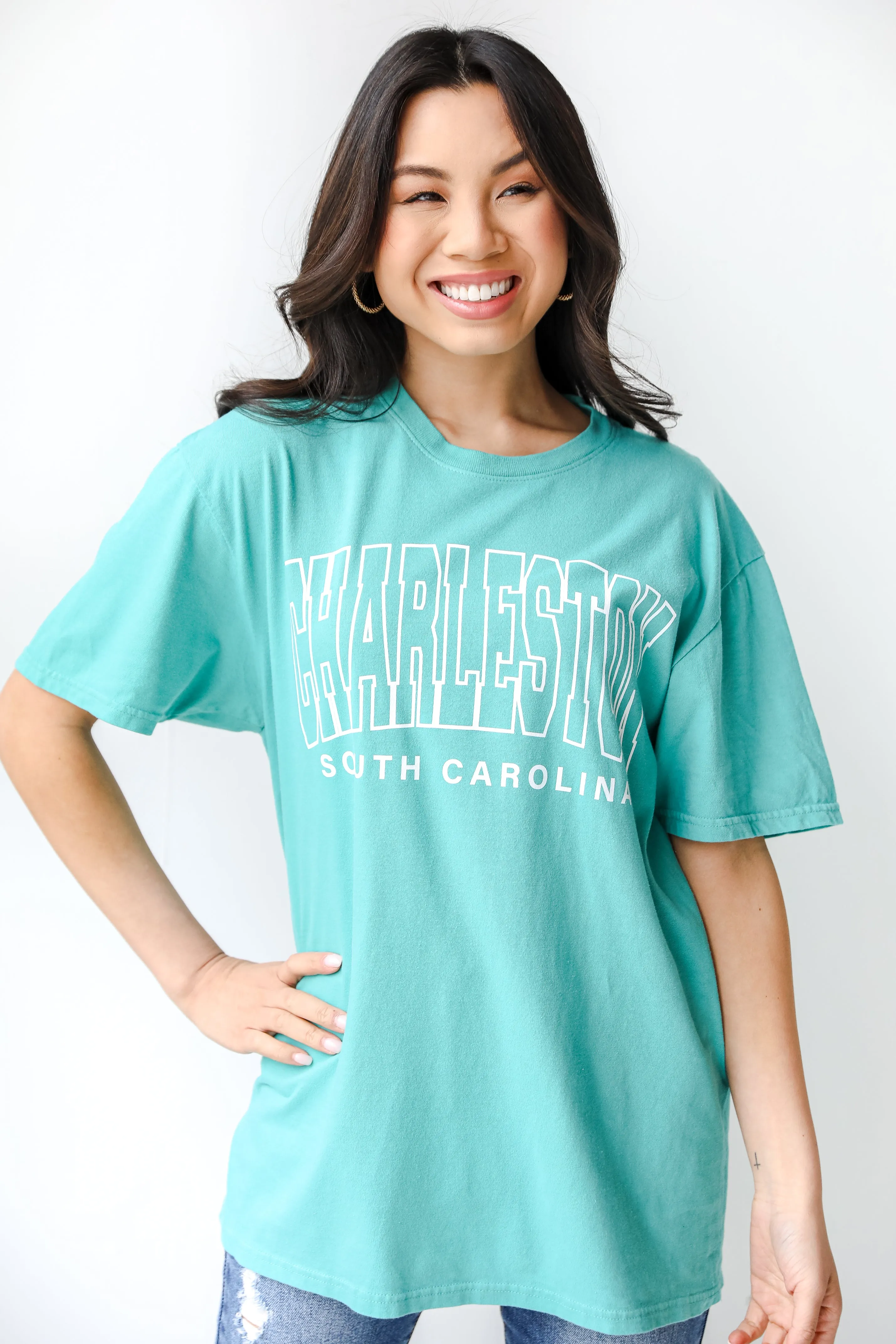 Teal Charleston South Carolina Tee