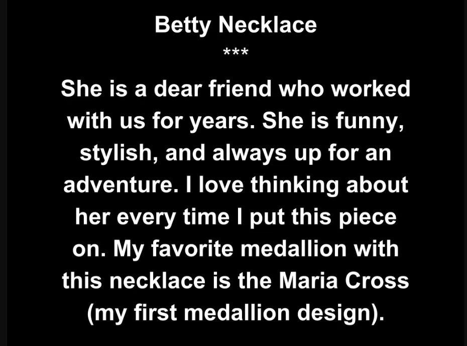 The Betty Necklace with All Medallions