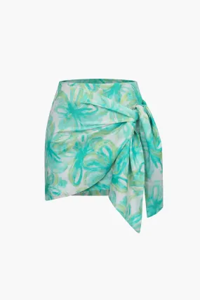 Tylara – Side-knot wrap – Printed skirt