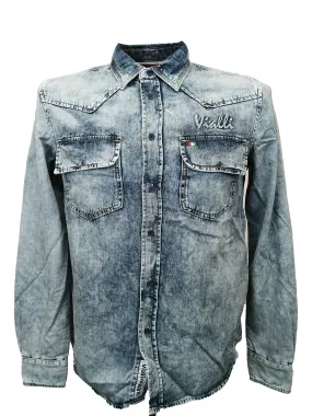 Vialli Bublioni Italia Denim Blue Shirt