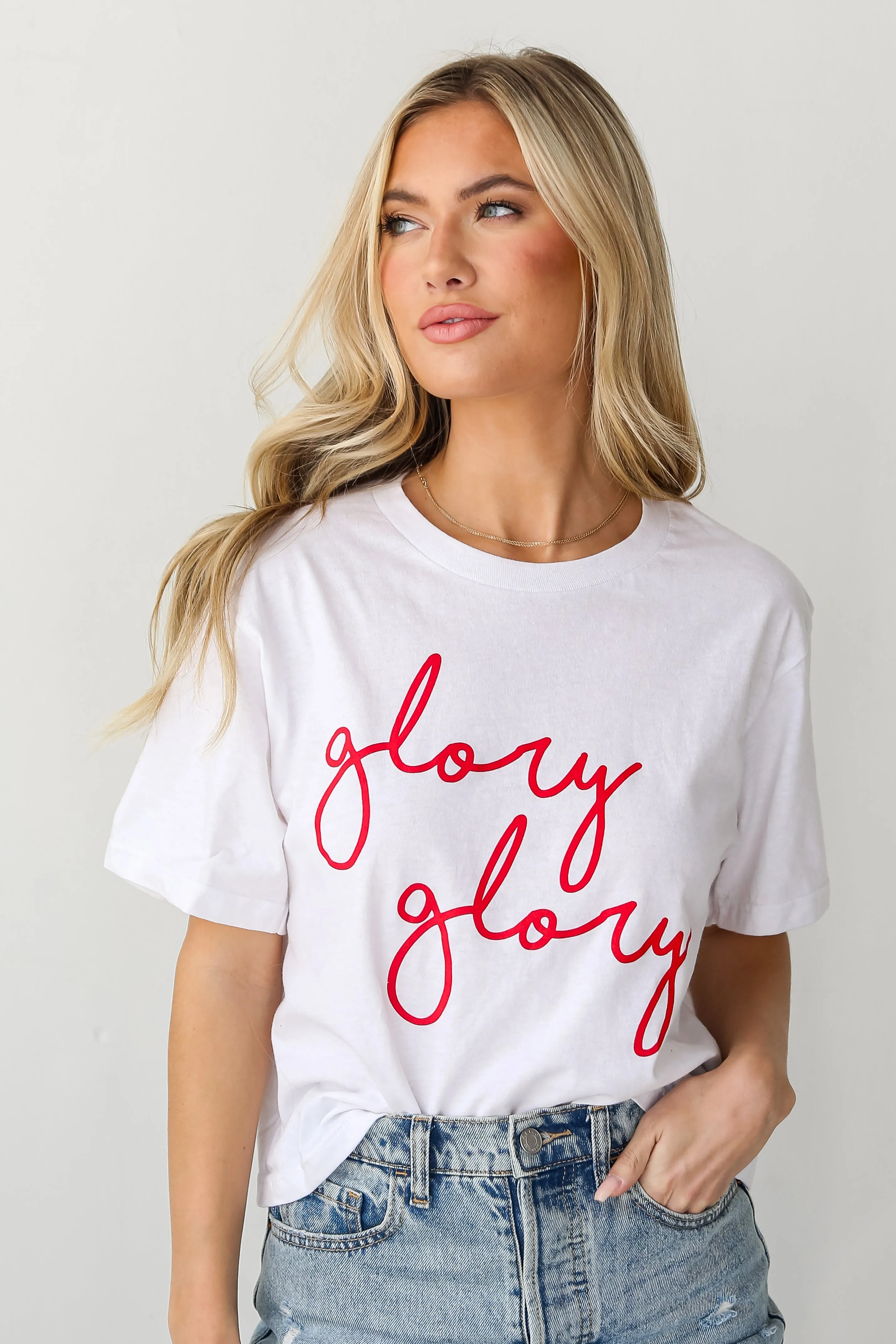 White Glory Glory Cropped Tee