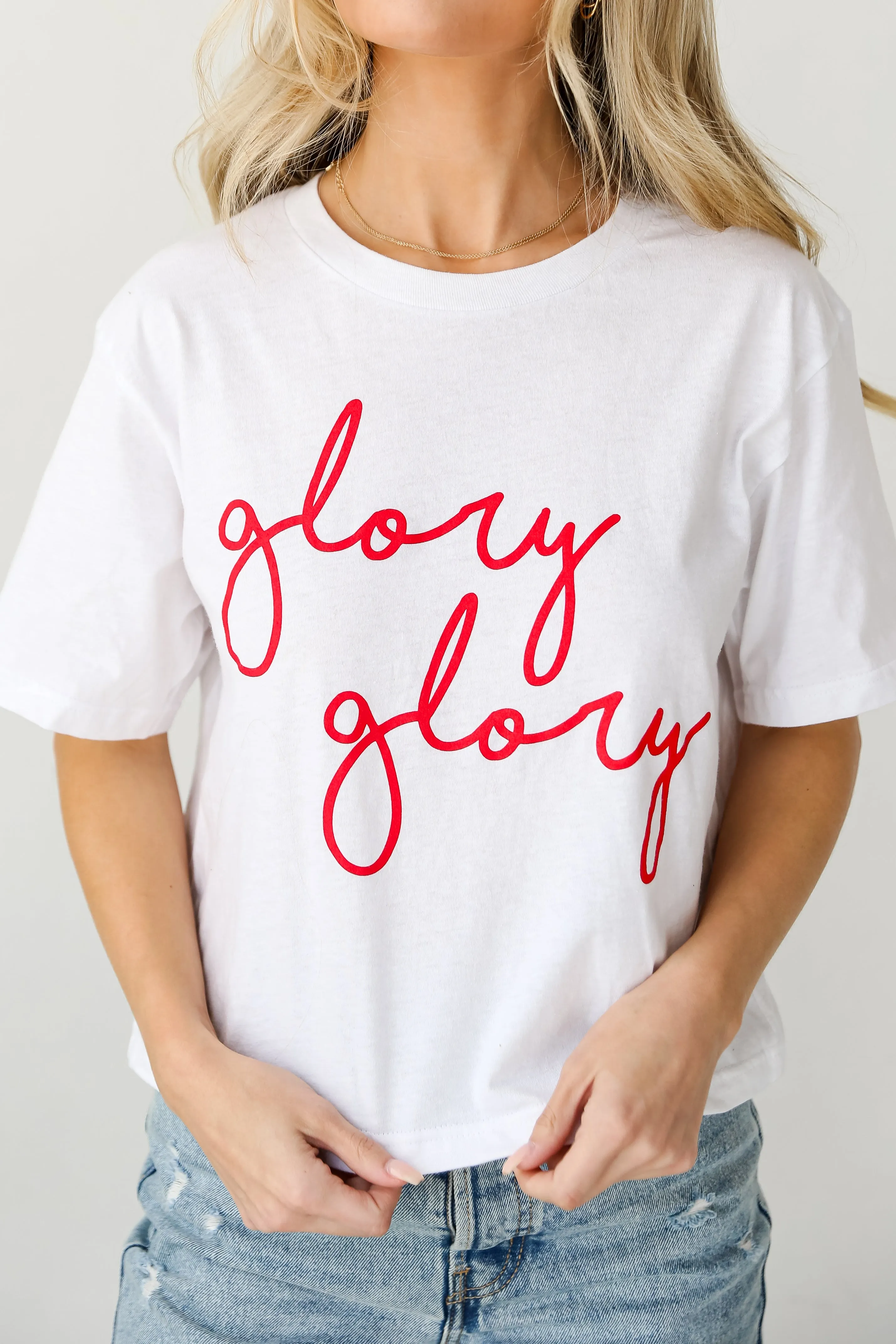 White Glory Glory Cropped Tee