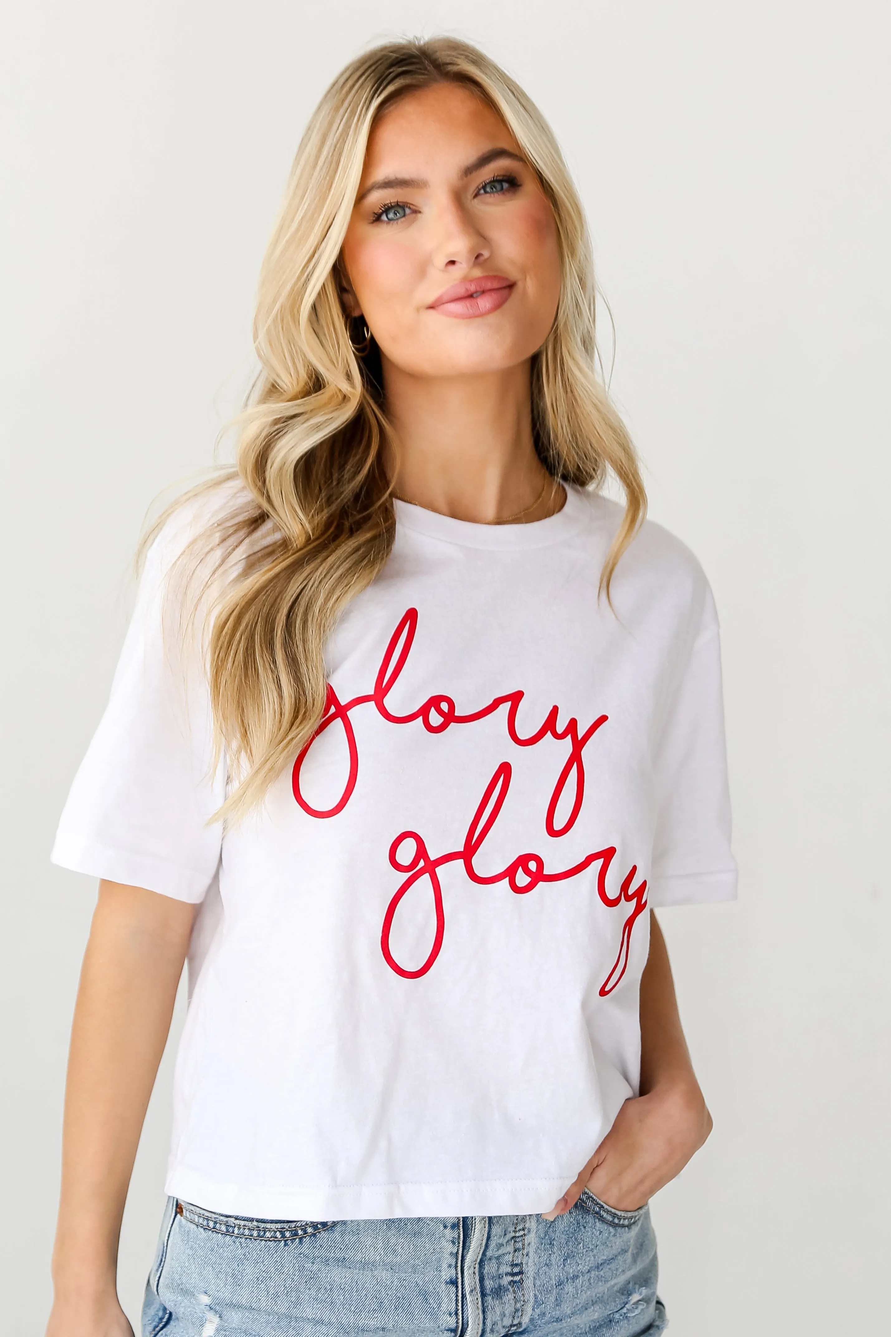 White Glory Glory Cropped Tee