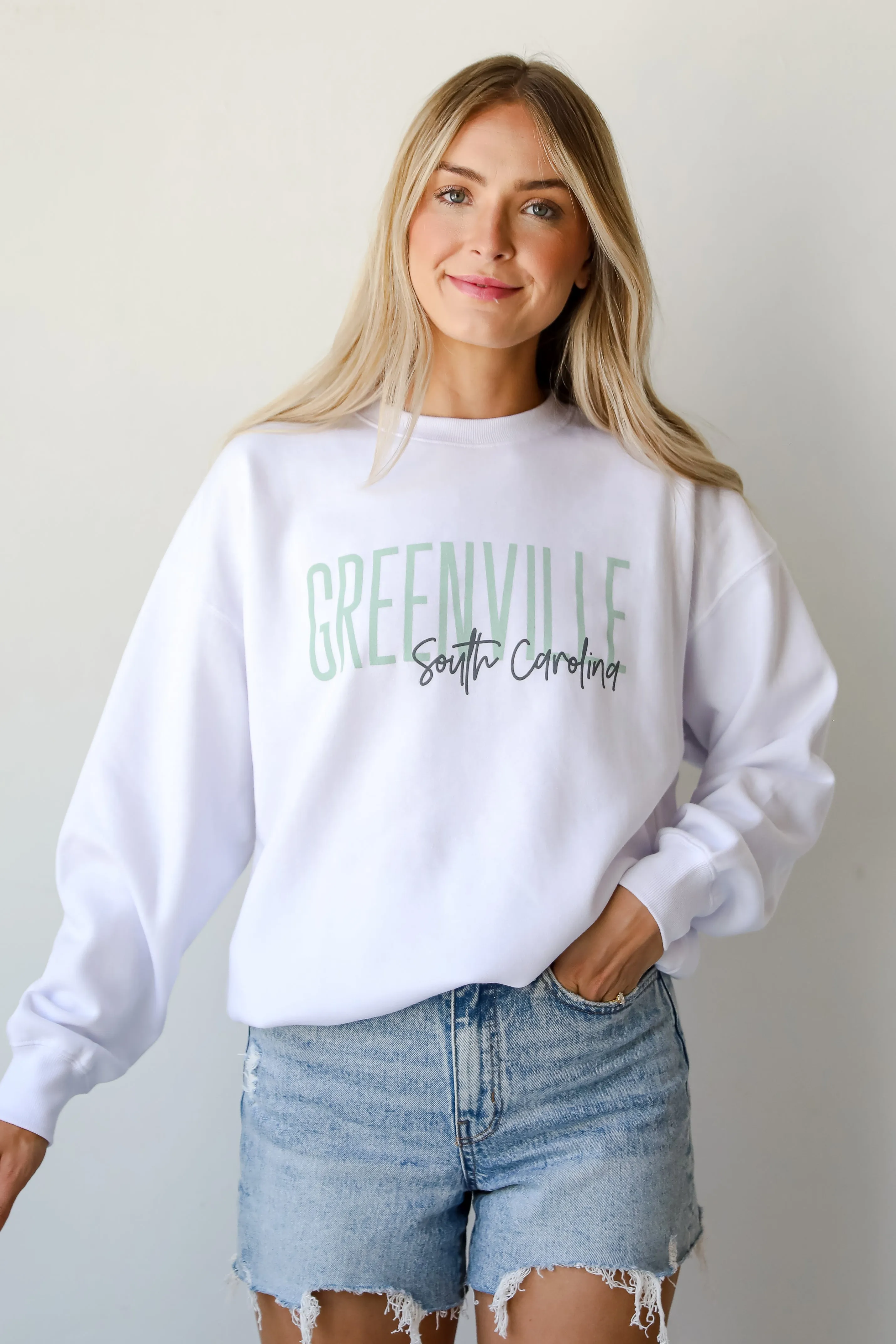 White Greenville South Carolina Sweatshirt