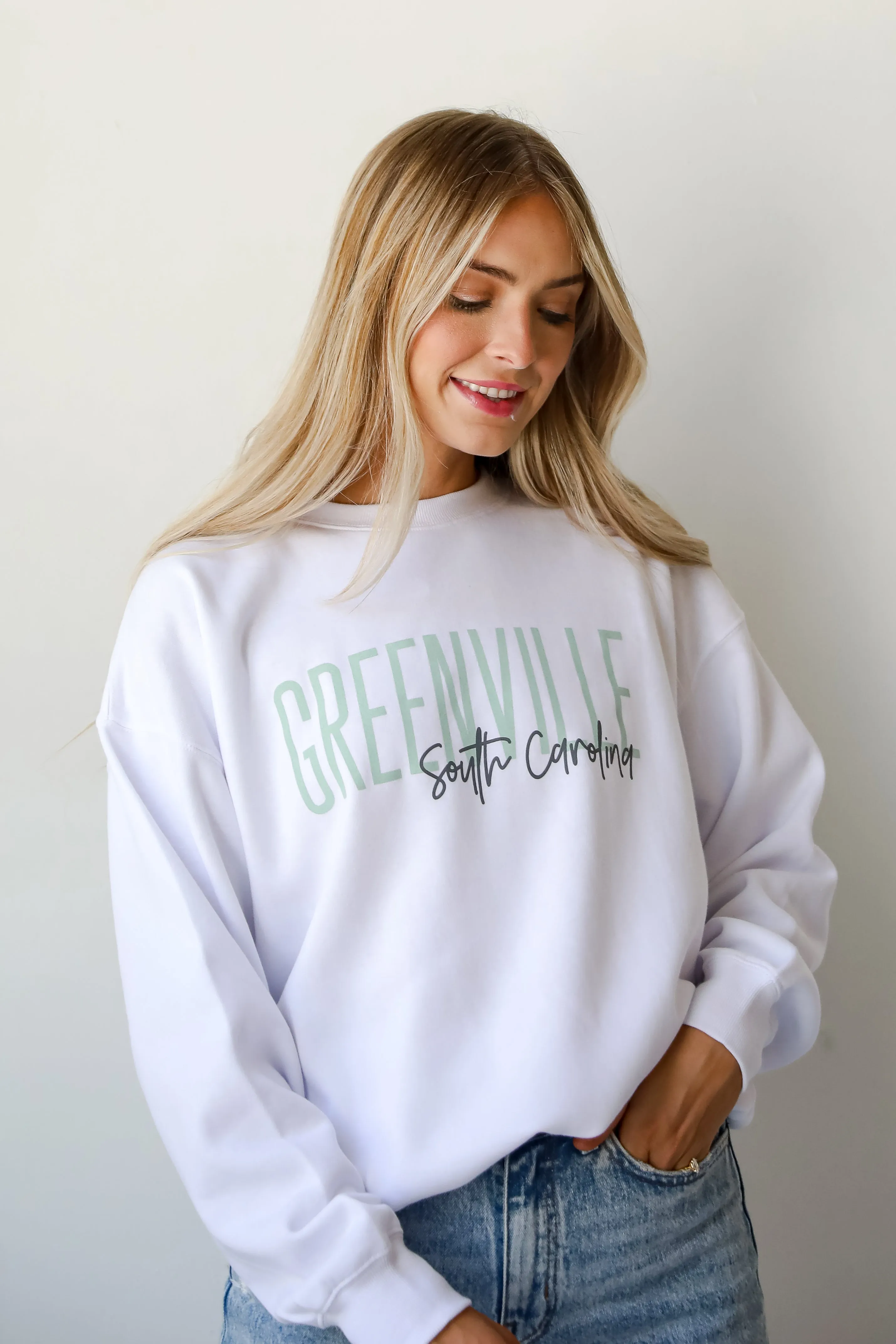 White Greenville South Carolina Sweatshirt