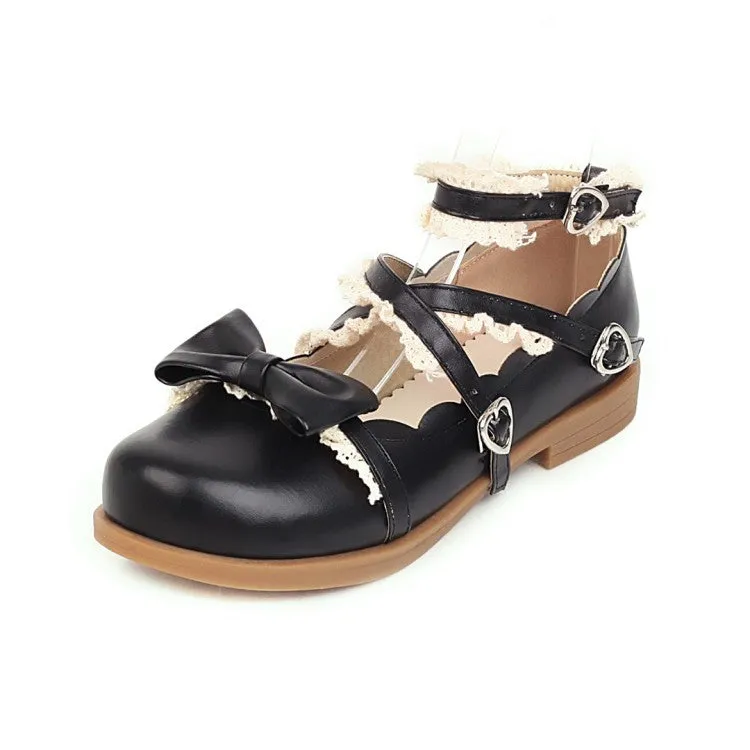 Women's  Bowtie Straps Flats Mary Jane Shoes