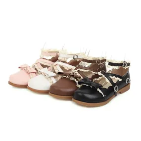 Women's  Bowtie Straps Flats Mary Jane Shoes