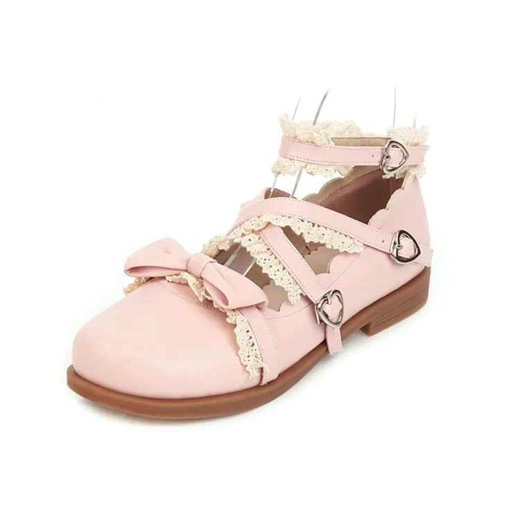 Women's  Bowtie Straps Flats Mary Jane Shoes