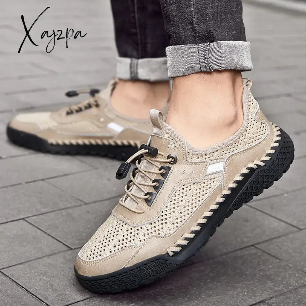 Xajzpa - Summer Men's Casual Shoes Breathable Outdoor Mountain Chaussure Hommes Fashion Platform Shoes Men Leisure Flats